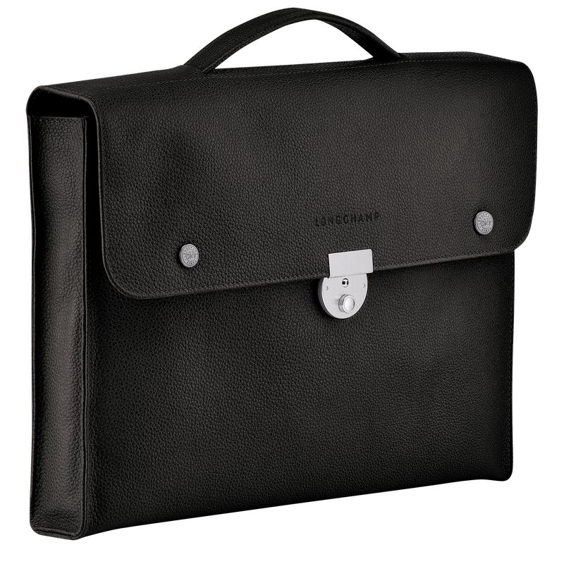 Men Longchamp Le Foulonné S Briefcase Black | Thailand-643DOZIJR