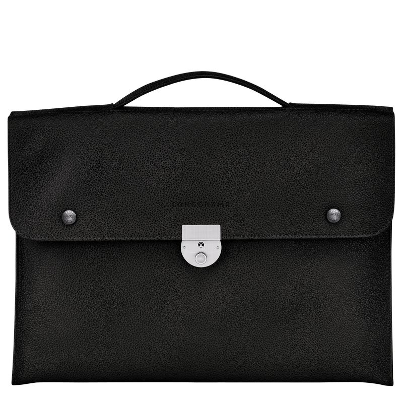 Men Longchamp Le Foulonné S Briefcase Black | Thailand-643DOZIJR