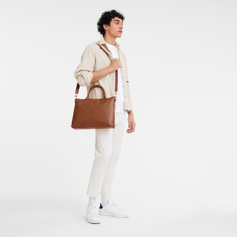 Men Longchamp Le Foulonné S Briefcase Brown | Thailand-036RUDKTP