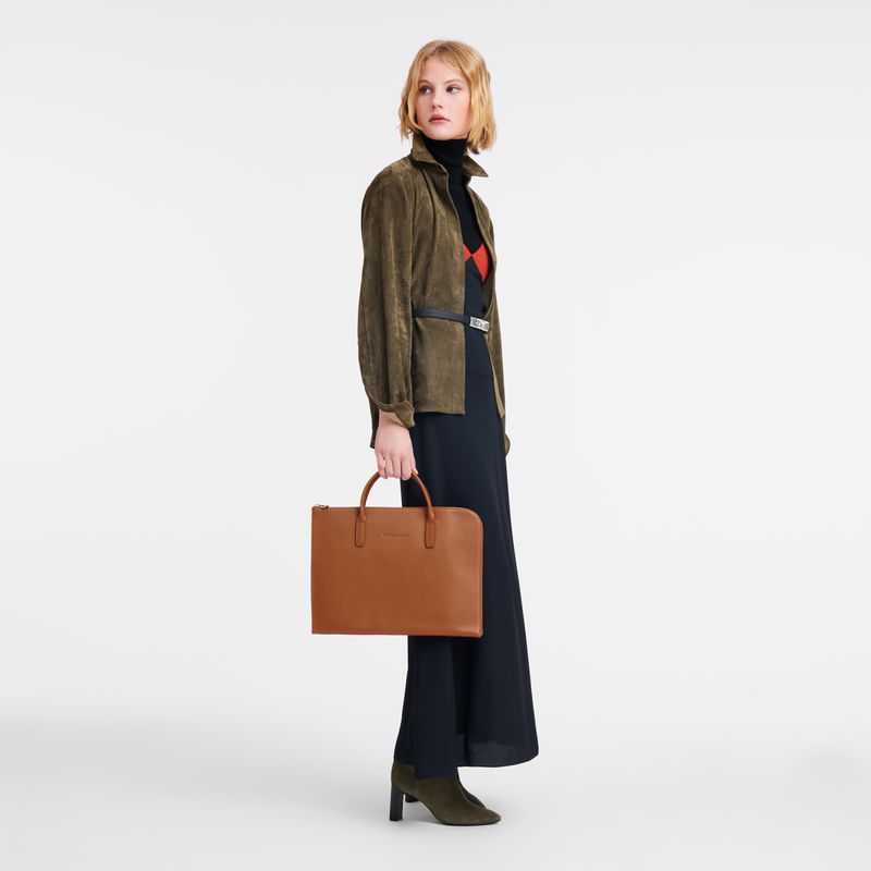 Men Longchamp Le Foulonné S Briefcase Brown | Thailand-503BRJPZW