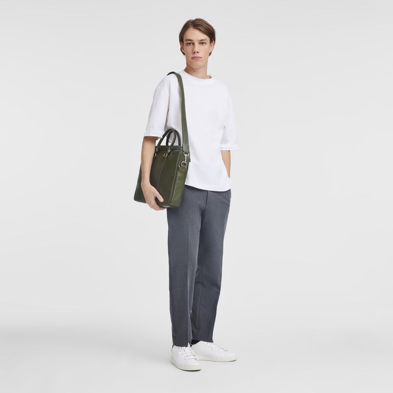 Men Longchamp Le Foulonné S Briefcase Khaki | Thailand-890LTRWAC
