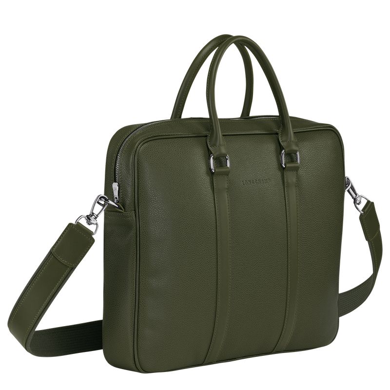 Men Longchamp Le Foulonné S Briefcase Khaki | Thailand-890LTRWAC