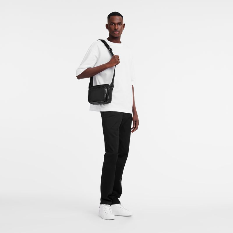 Men Longchamp Le Foulonné S Camera Crossbody Bag Black | Thailand-547EBGJHL