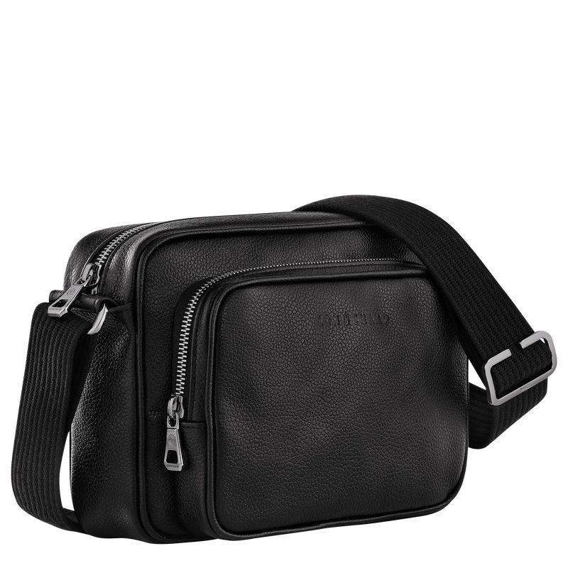 Men Longchamp Le Foulonné S Camera Crossbody Bag Black | Thailand-547EBGJHL