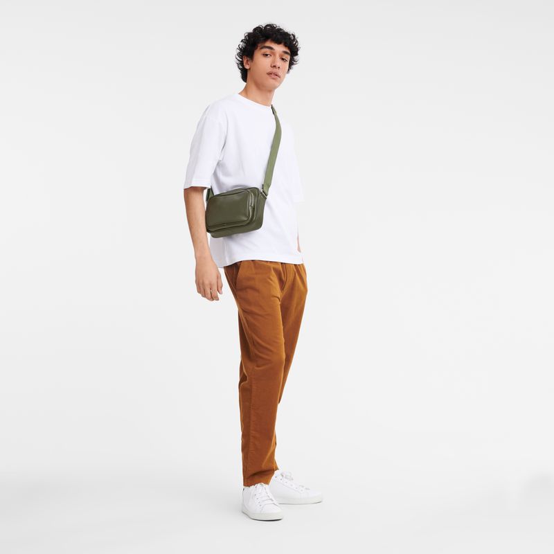 Men Longchamp Le Foulonné S Camera Crossbody Bag Khaki | Thailand-510HIOQXV
