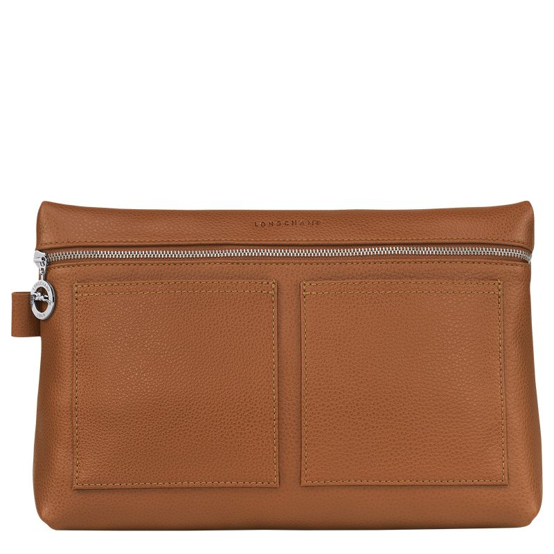 Men Longchamp Le Foulonné Toiletry Bags Brown | Thailand-732ZYLXOT
