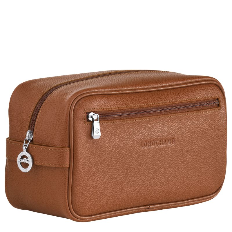 Men Longchamp Le Foulonné Toiletry Bags Brown | Thailand-608QXABYK