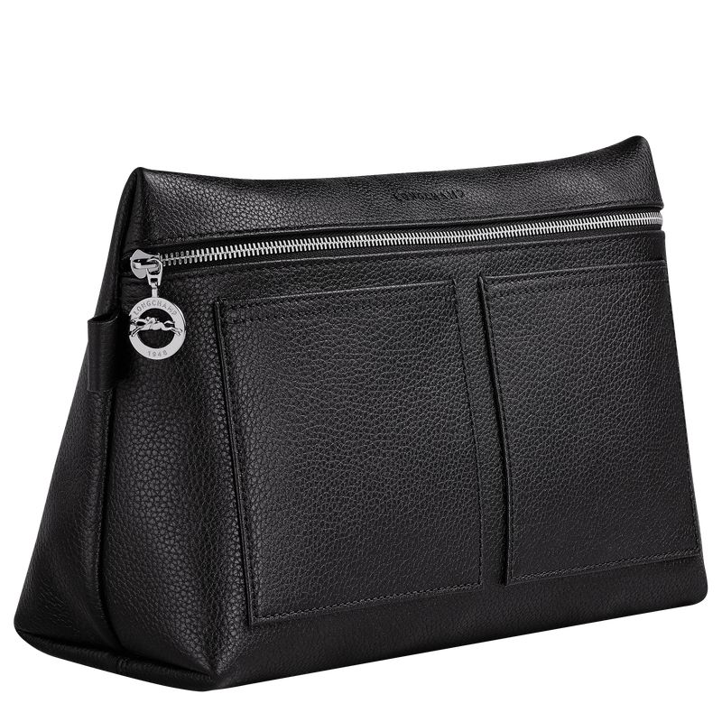 Men Longchamp Le Foulonné Toiletry Bags Black | Thailand-298EKQUGY