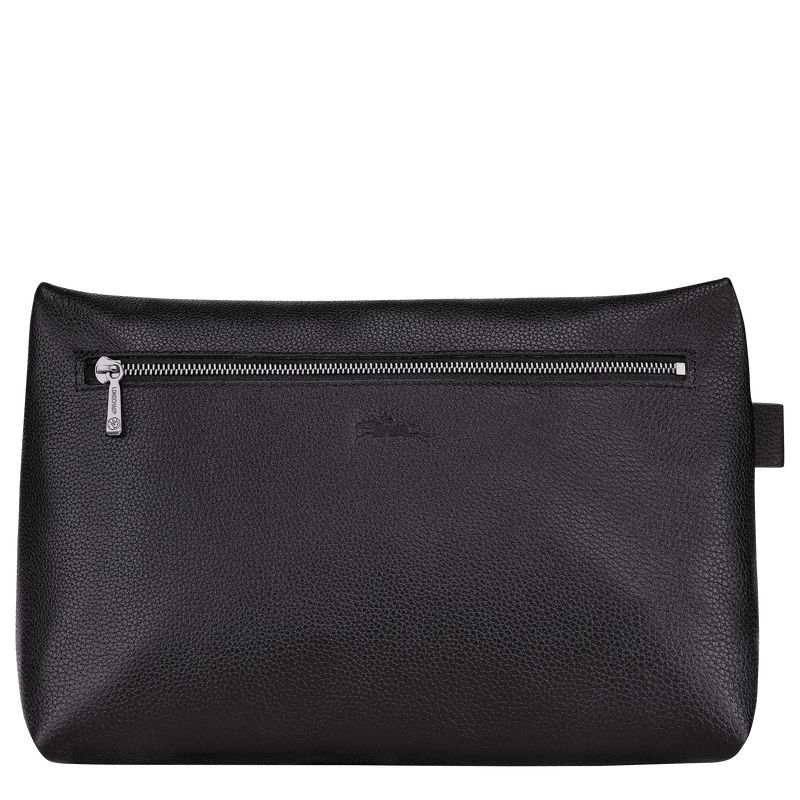 Men Longchamp Le Foulonné Toiletry Bags Black | Thailand-298EKQUGY