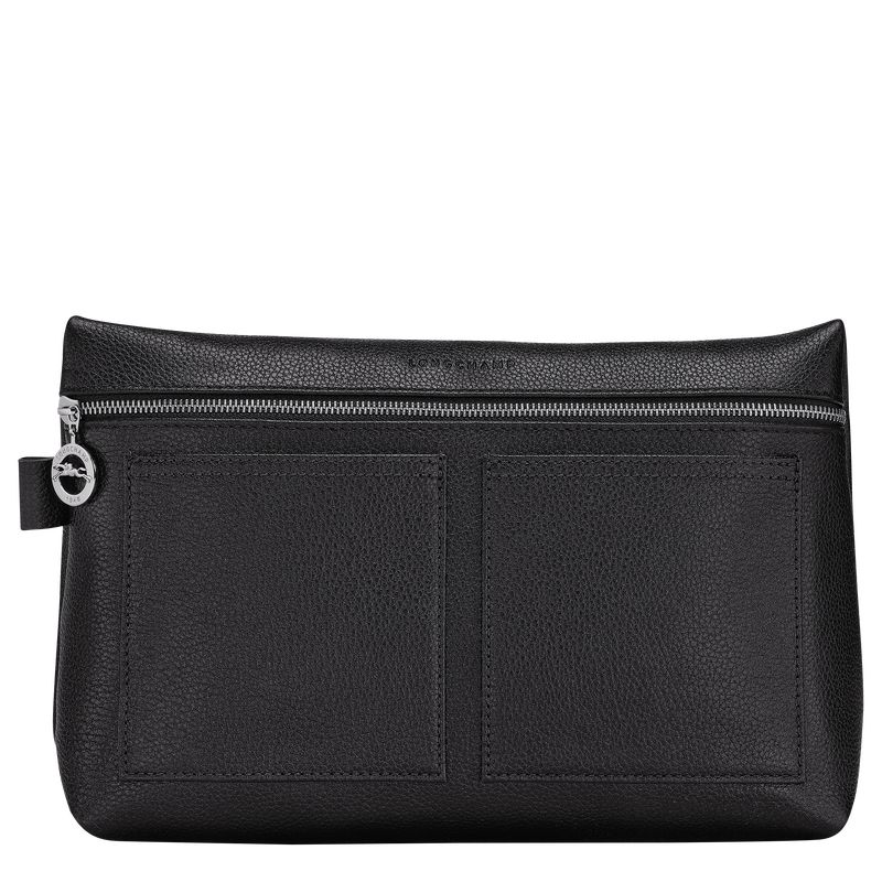 Men Longchamp Le Foulonné Toiletry Bags Black | Thailand-298EKQUGY