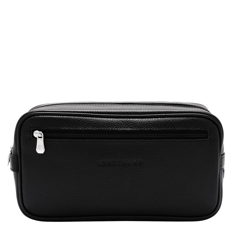 Men Longchamp Le Foulonné Toiletry Bags Black | Thailand-570PKJUMW