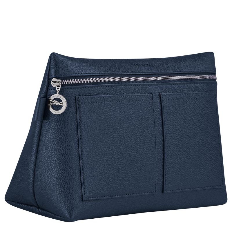 Men Longchamp Le Foulonné Toiletry Bags Navy | Thailand-752HPEBWL