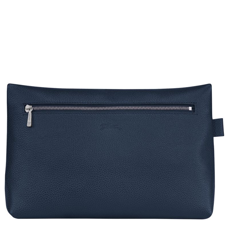 Men Longchamp Le Foulonné Toiletry Bags Navy | Thailand-752HPEBWL