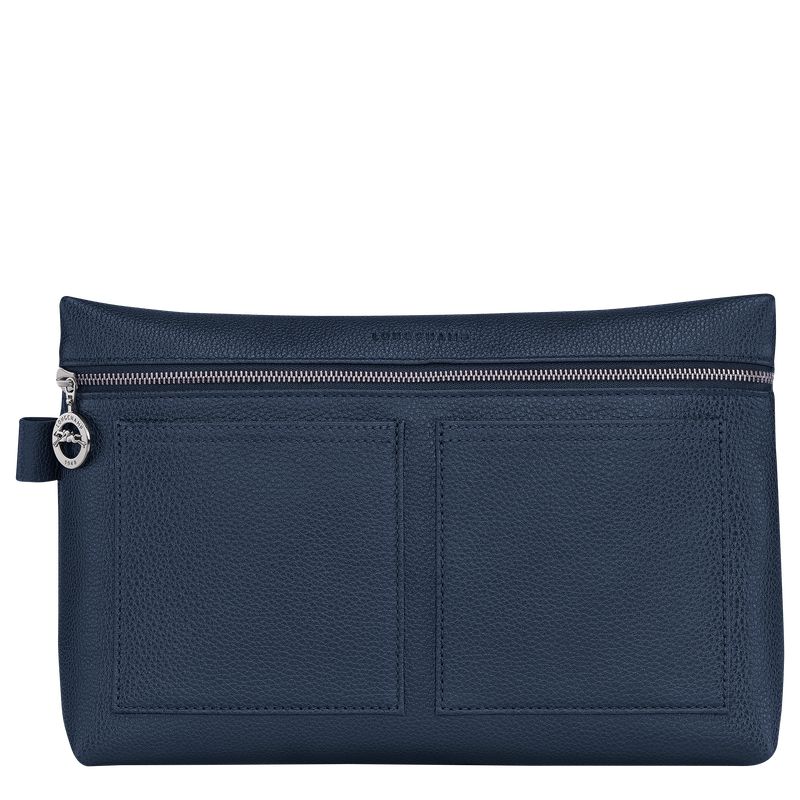 Men Longchamp Le Foulonné Toiletry Bags Navy | Thailand-752HPEBWL