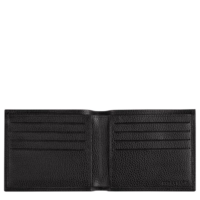 Men Longchamp Le Foulonné Wallet Black | Thailand-076LGSHIK