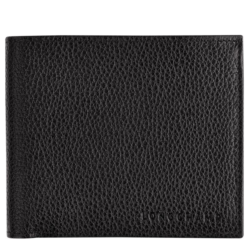 Men Longchamp Le Foulonné Wallet Black | Thailand-076LGSHIK