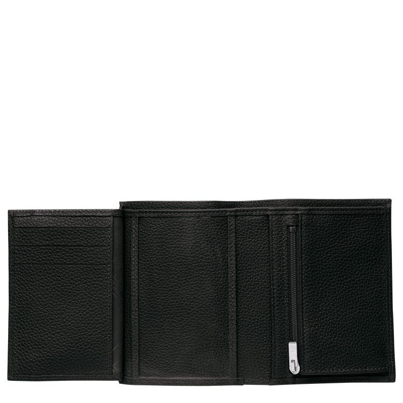 Men Longchamp Le Foulonné Wallet Black | Thailand-319DYBWSR