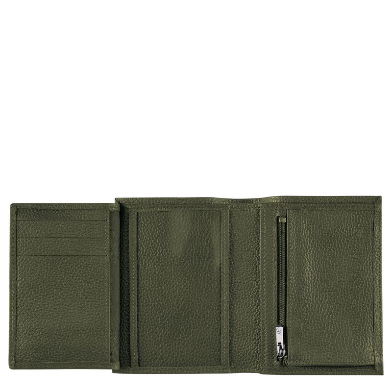 Men Longchamp Le Foulonné Wallet Khaki | Thailand-360JSLWHN