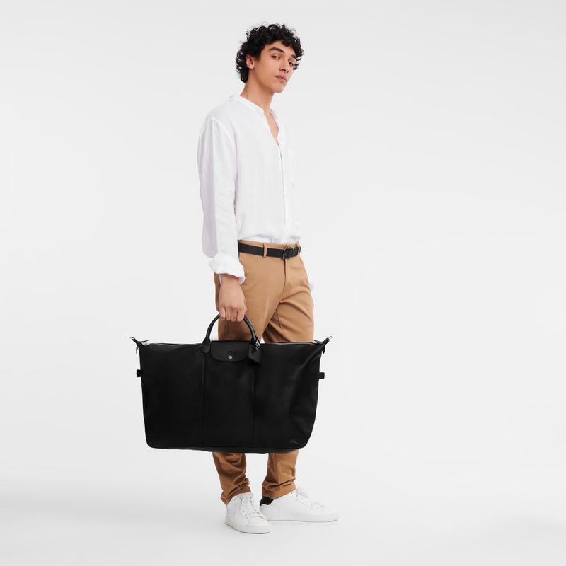 Men Longchamp Le Foulonné Xl Travel Bag Black | Thailand-398USXOZM