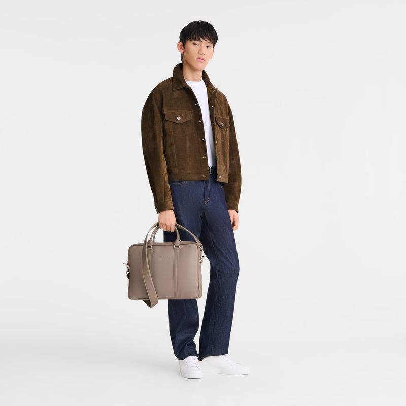 Men Longchamp Le Foulonné Xs Briefcase Beige | Thailand-750YPHUME