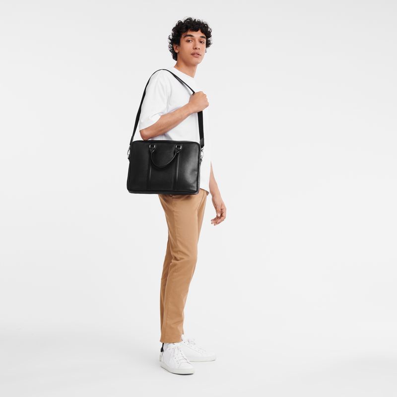 Men Longchamp Le Foulonné Xs Briefcase Black | Thailand-270ROSHPE