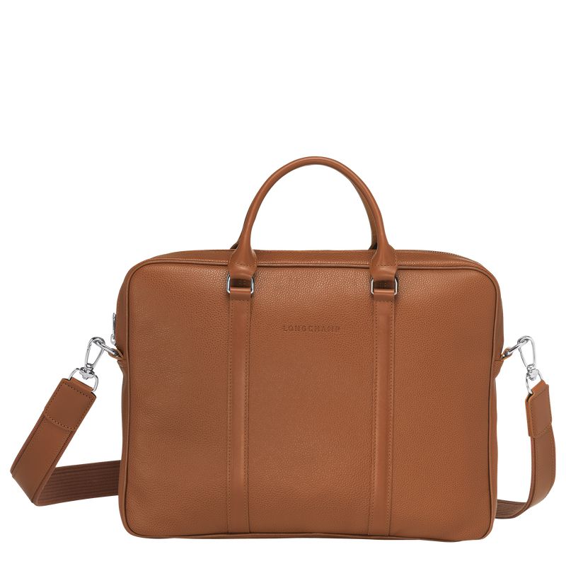 Men Longchamp Le Foulonné Xs Briefcase Brown | Thailand-201BGFRHN