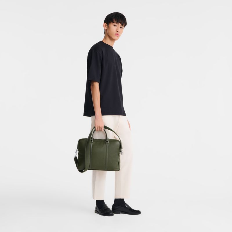 Men Longchamp Le Foulonné Xs Briefcase Khaki | Thailand-185BJUGVF