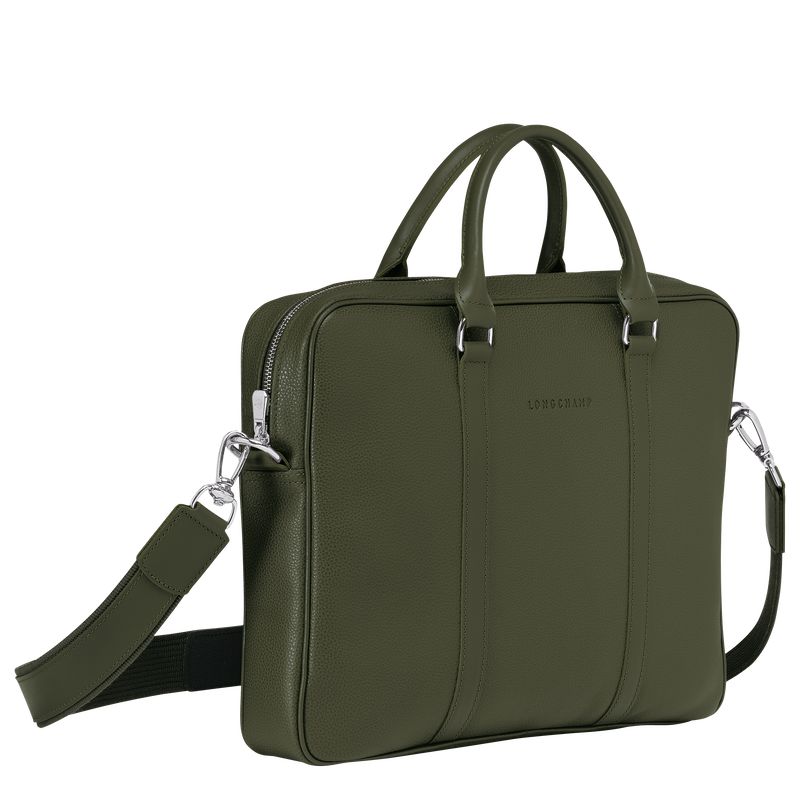 Men Longchamp Le Foulonné Xs Briefcase Khaki | Thailand-185BJUGVF