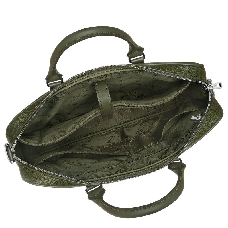 Men Longchamp Le Foulonné Xs Briefcase Khaki | Thailand-185BJUGVF