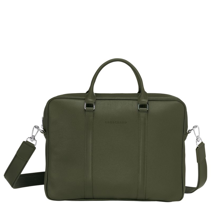 Men Longchamp Le Foulonné Xs Briefcase Khaki | Thailand-185BJUGVF