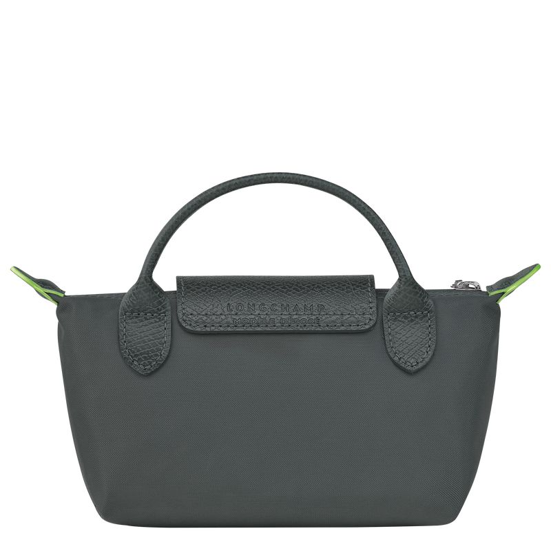 Men Longchamp Le Pliage Green With Handle Pouch Deep Grey | Thailand-265FNUMYR