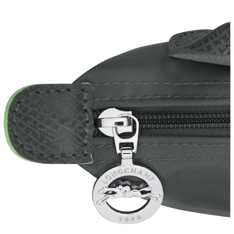 Men Longchamp Le Pliage Green With Handle Pouch Deep Grey | Thailand-265FNUMYR