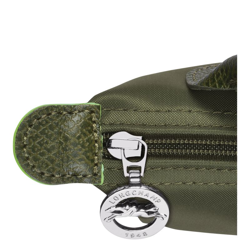 Men Longchamp Le Pliage Green With Handle Pouch Dark Green | Thailand-217XMGNYU