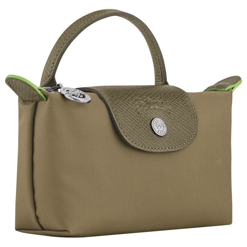 Men Longchamp Le Pliage Green With Handle Pouch Olive | Thailand-865BCTLUV