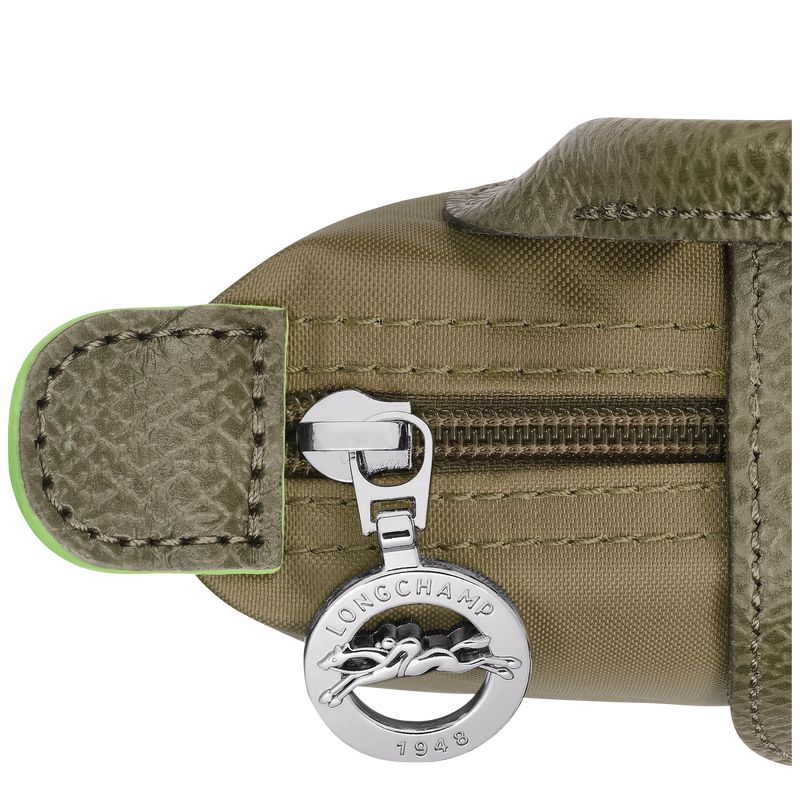 Men Longchamp Le Pliage Green With Handle Pouch Olive | Thailand-865BCTLUV