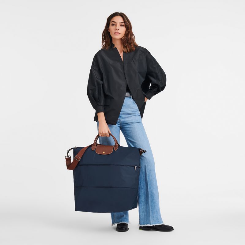 Men Longchamp Le Pliage Original Expandable Travel Bag Navy | Thailand-469CBNGMR