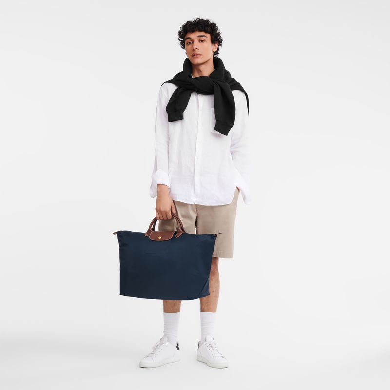 Men Longchamp Le Pliage Original L Travel Bag Navy | Thailand-397SFJMWO