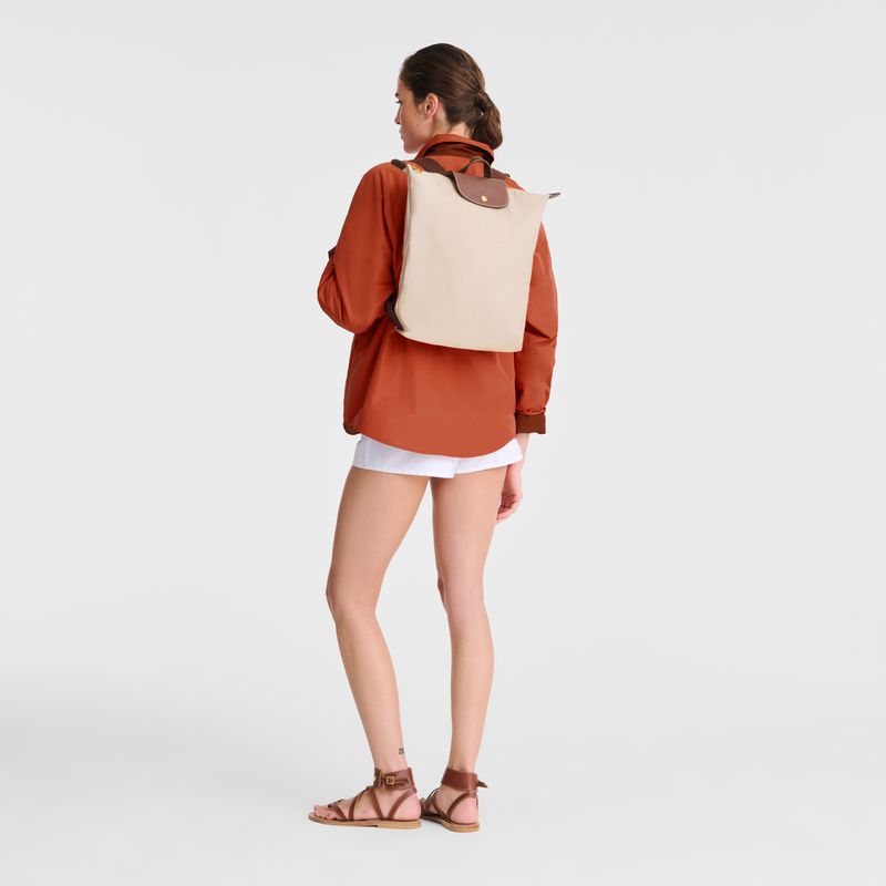 Men Longchamp Le Pliage Original M Backpack Beige | Thailand-395BVXSME