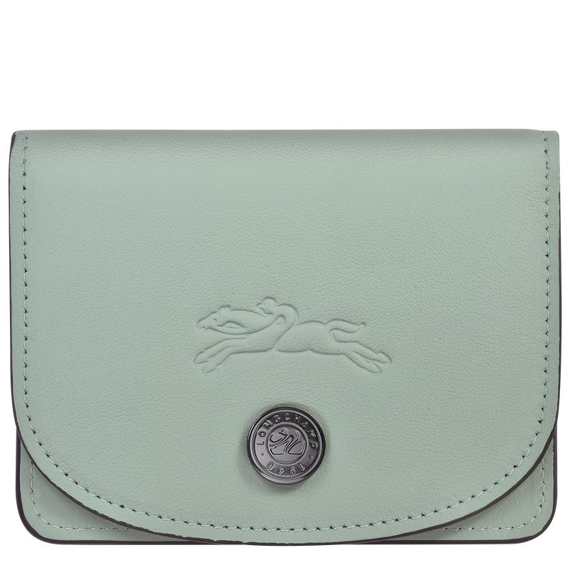 Men Longchamp Le Pliage Xtra Card Holder Blue Green | Thailand-587XMVQFA