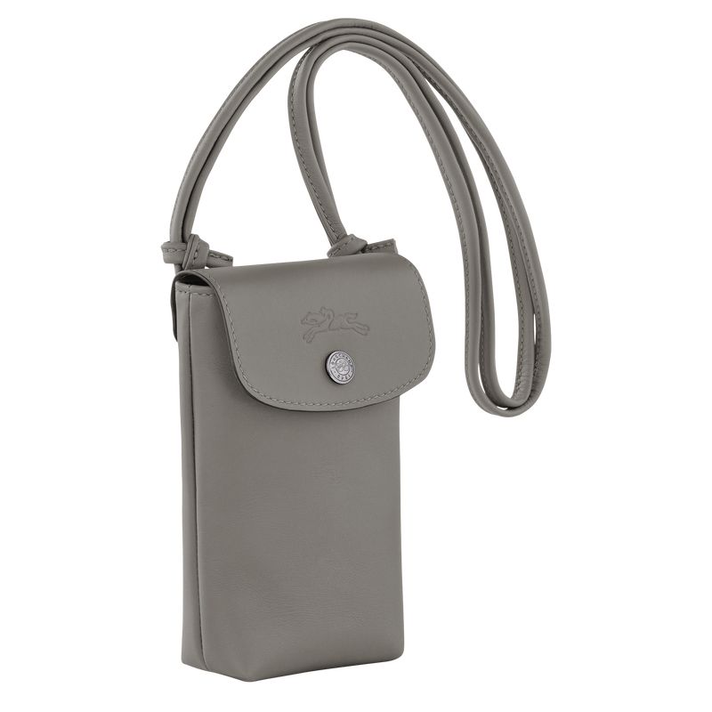 Men Longchamp Le Pliage Xtra With Leather Lace Phone Case Beige | Thailand-932QLUYVE