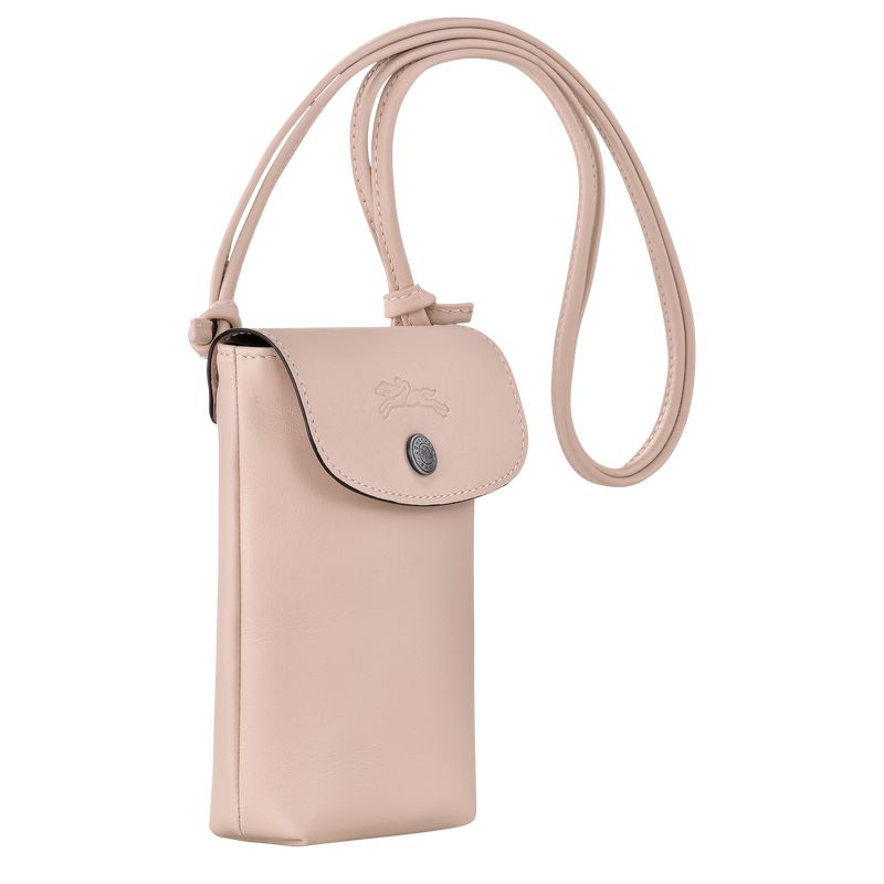 Men Longchamp Le Pliage Xtra With Leather Lace Phone Case Beige | Thailand-764PAKJNQ