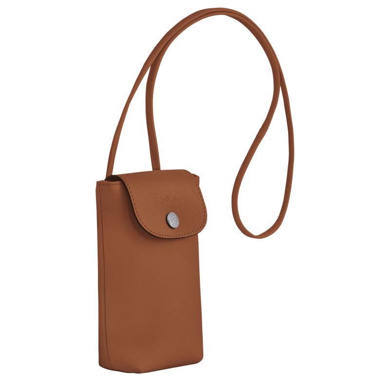 Men Longchamp Le Pliage Xtra With Leather Lace Phone Case Brown | Thailand-841TIKOSZ