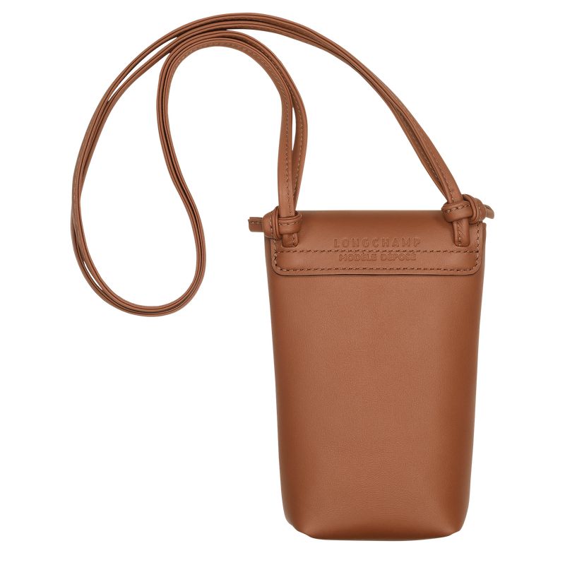 Men Longchamp Le Pliage Xtra With Leather Lace Phone Case Brown | Thailand-841TIKOSZ