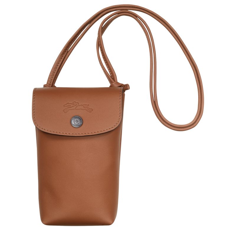 Men Longchamp Le Pliage Xtra With Leather Lace Phone Case Brown | Thailand-841TIKOSZ