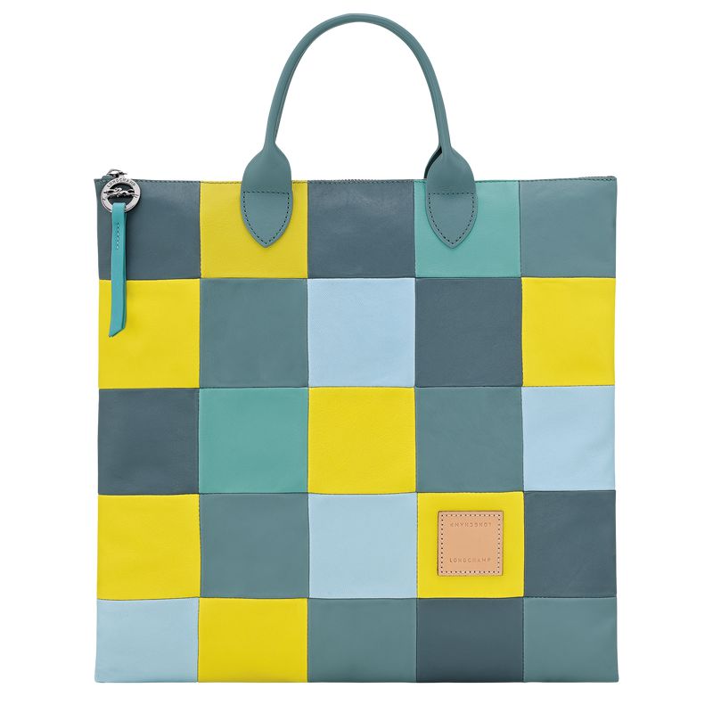 Men Longchamp Re-play L Handbag Blue / Yellow | Thailand-067FQEIJK