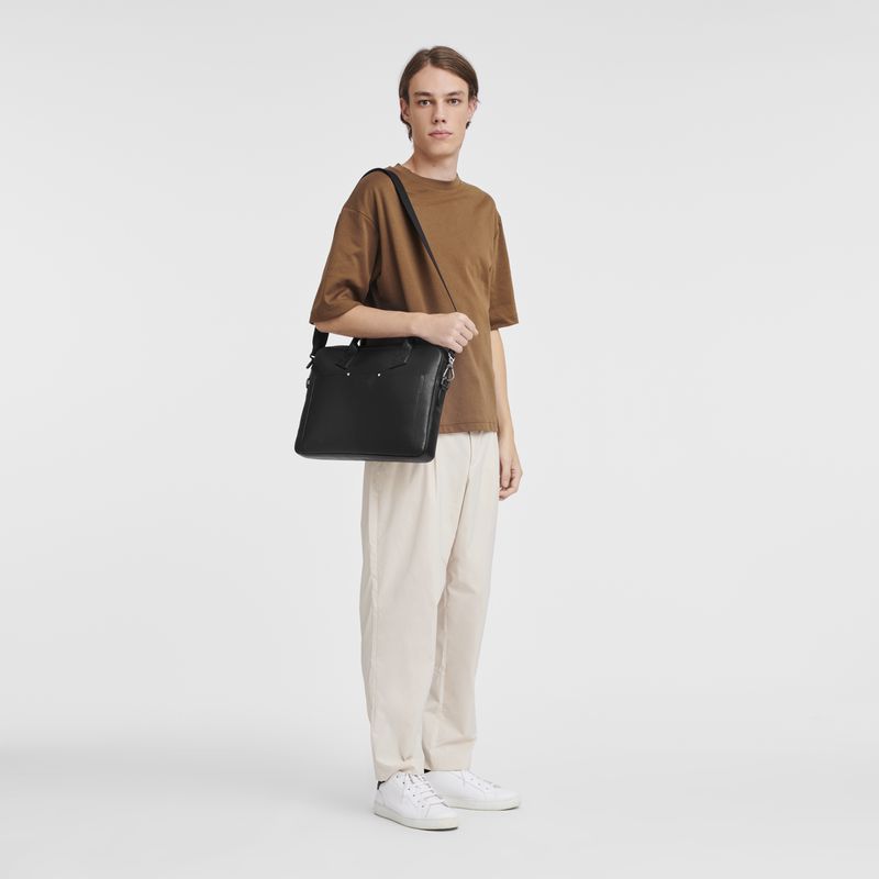 Men Longchamp Sur Seine Briefcase Black | Thailand-329XMYNLE