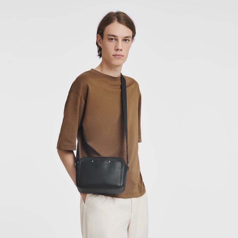 Men Longchamp Sur Seine Camera Crossbody Bag Black | Thailand-394PESQWN