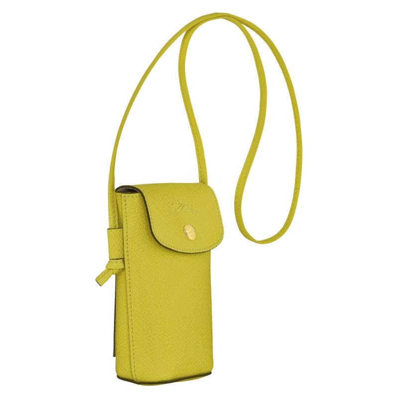 Men Longchamp Épure With Leather Lace Phone Case Green | Thailand-325AVCBYQ