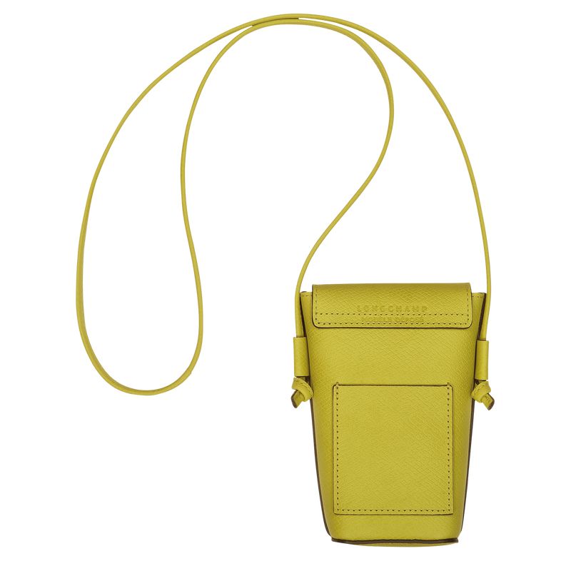 Men Longchamp Épure With Leather Lace Phone Case Green | Thailand-325AVCBYQ