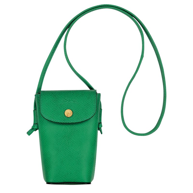 Men Longchamp Épure With Leather Lace Phone Case Green | Thailand-217VTXHWA